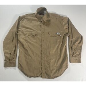 Wolverine Flame Resistant Mens Size XL Button Down Shirt‎ Beige Long Sleeve